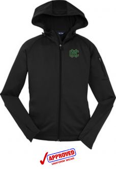 Sport-Tek Ladies Tech Fleece Full-Zip Hooded Jacket, Black